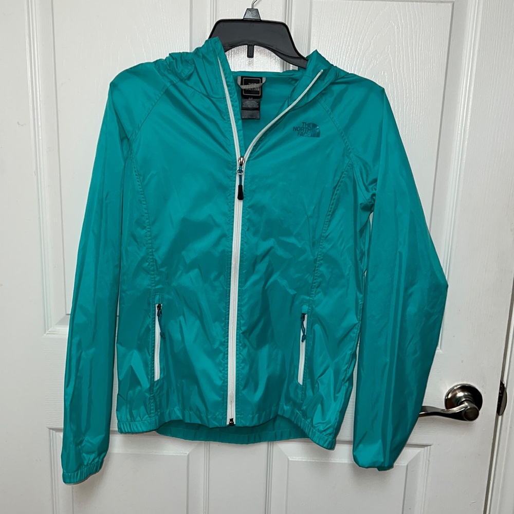 North Face Teal Rain Jacket